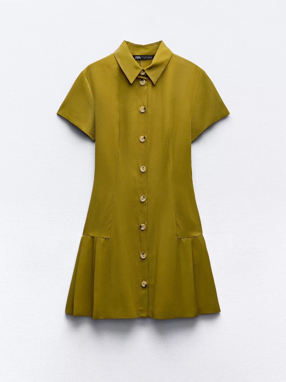 Mini Olive Green Shirt Dress